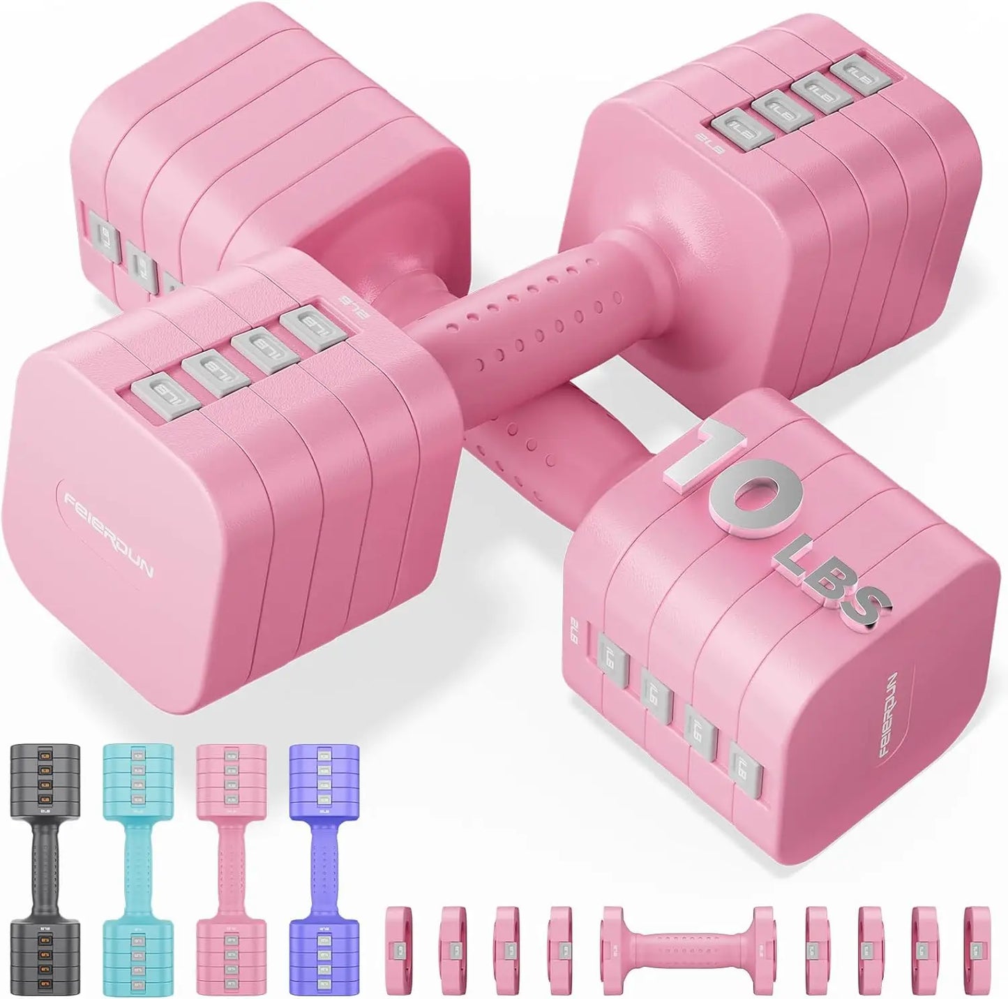 Feierdun Adjustable Dumbbell Set Of 2 Home Gym Fitness