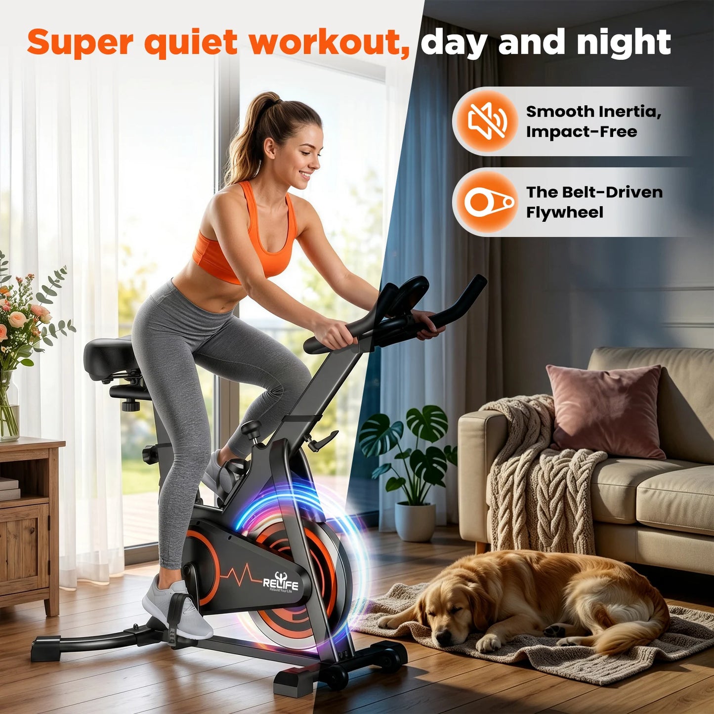 Relife Stationary Exercise Bike Indoor Cycling