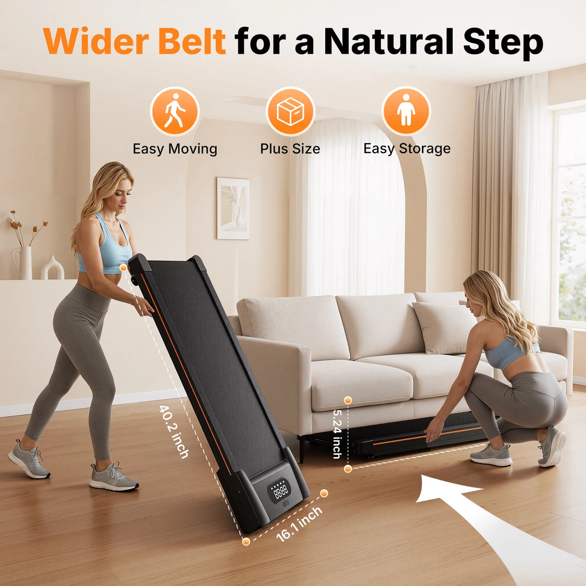 Merach Adjustable Slope Walking Pad Treadmill