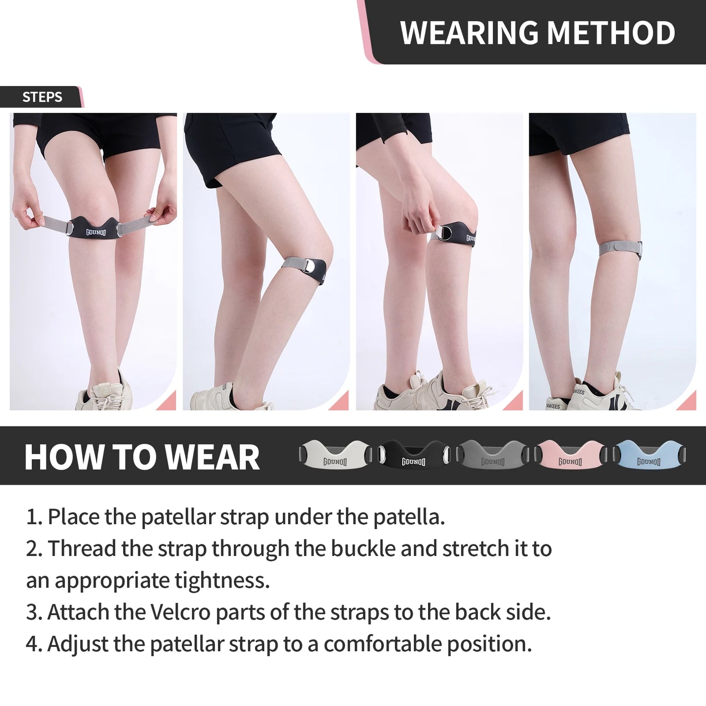 GOUNOD Silicone Patellar Tendon Support Strap For Knee Pain
