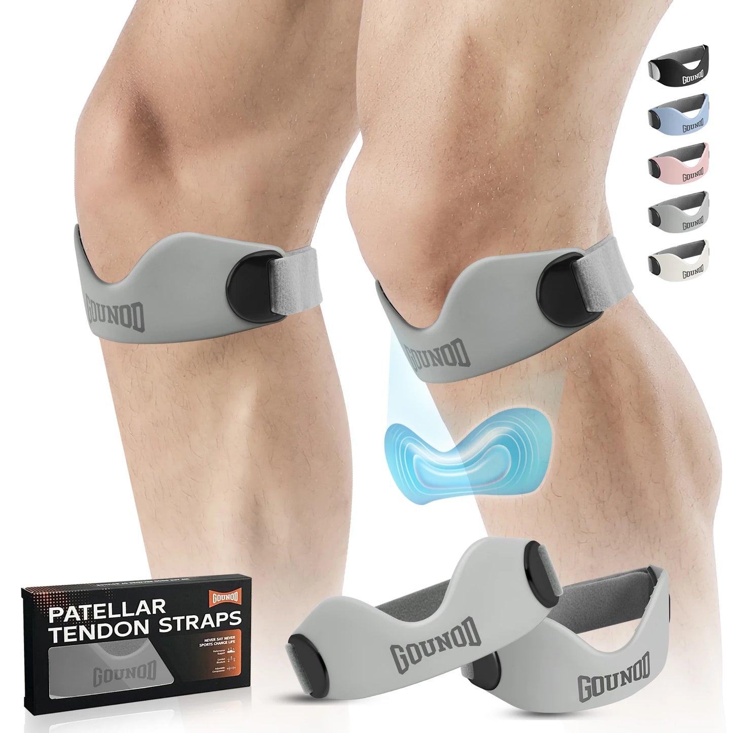 GOUNOD Silicone Patellar Tendon Support Strap For Knee Pain