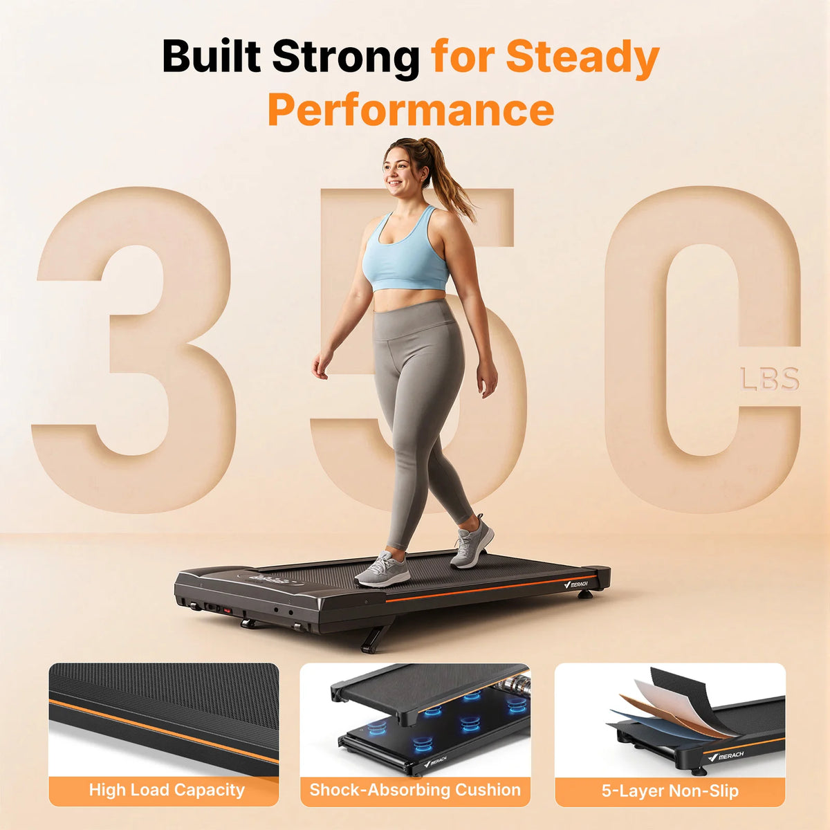 Merach Adjustable Slope Walking Pad Treadmill