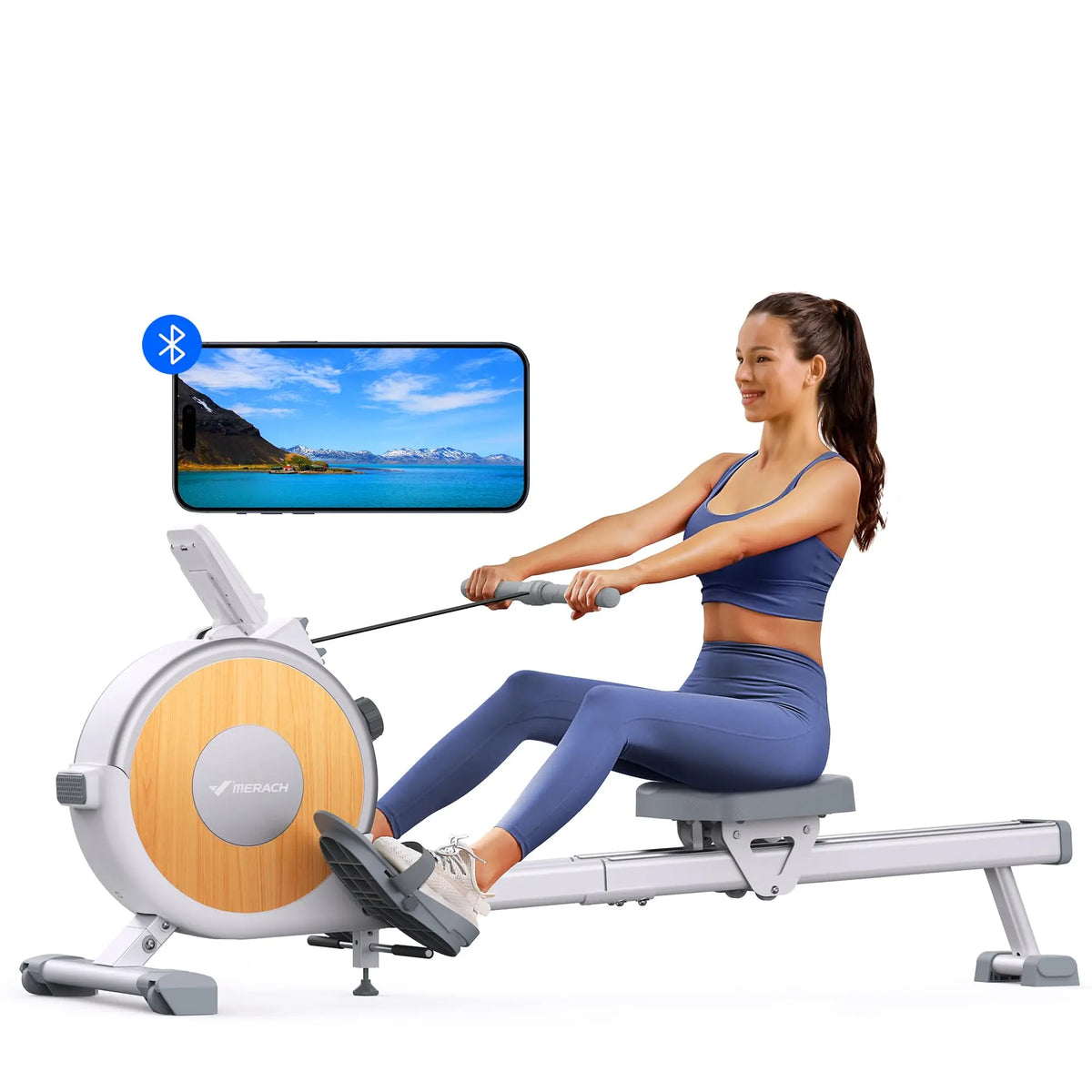 Merach Magnetic Rowing Machine With Dual Slide Rail