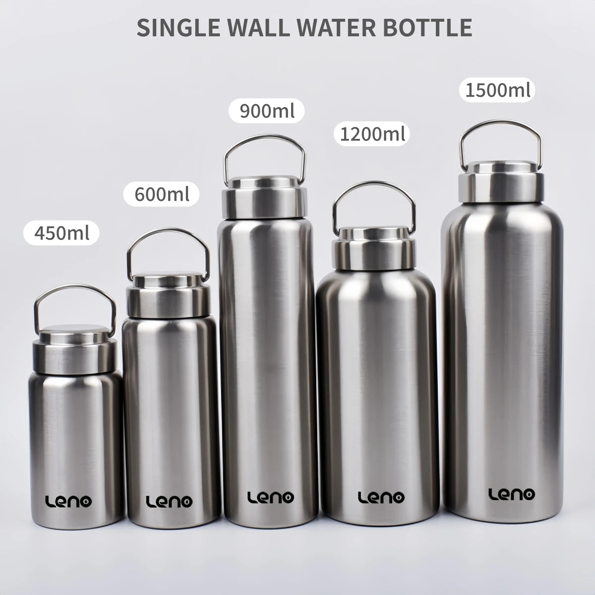 Leno Stainless Steel Sport Water Bottle Large Capacity