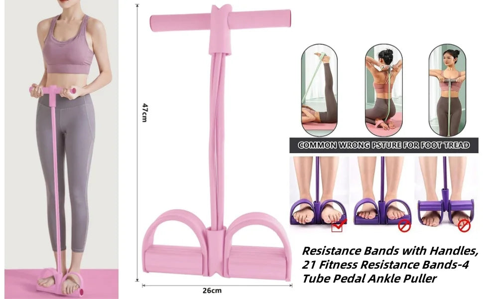 Natural Rubber Pedal Resistance Bands For Home Gym Fitness