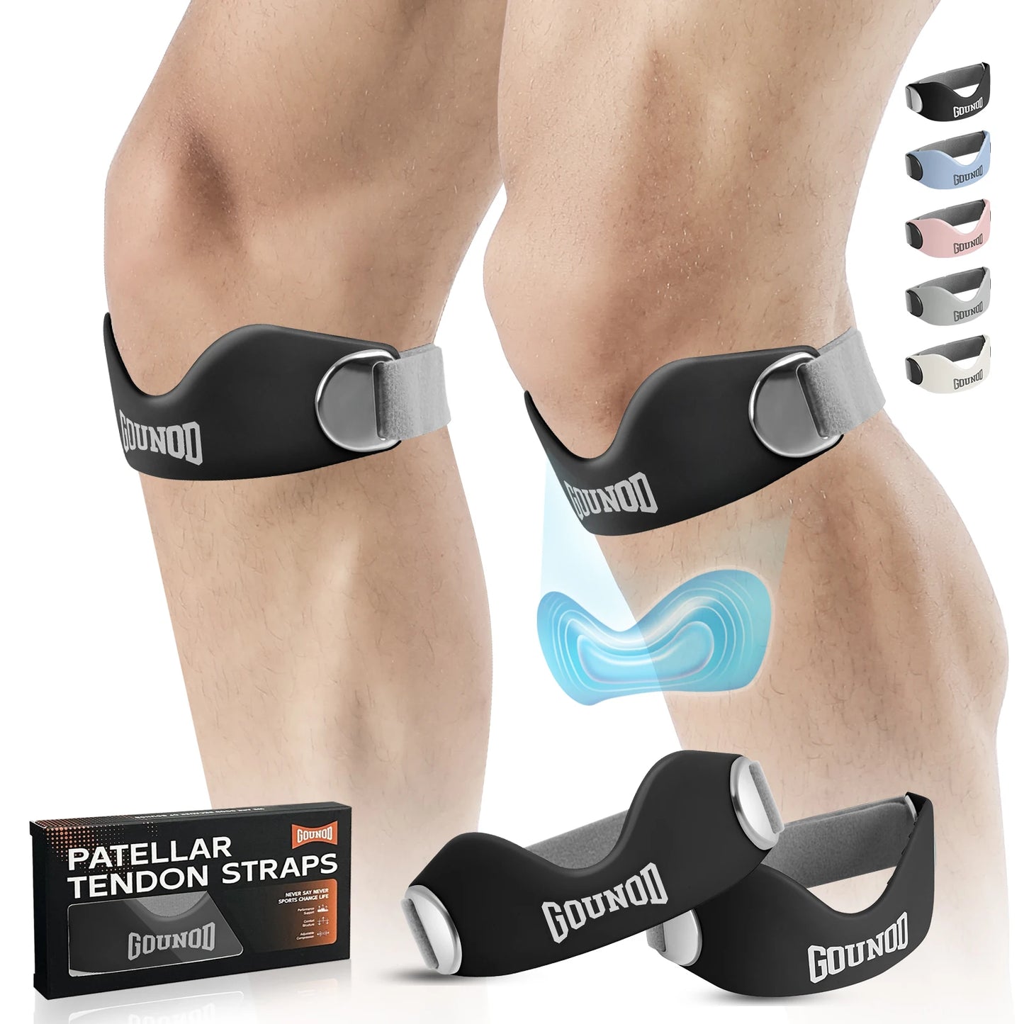 GOUNOD Silicone Patellar Tendon Support Strap For Knee Pain
