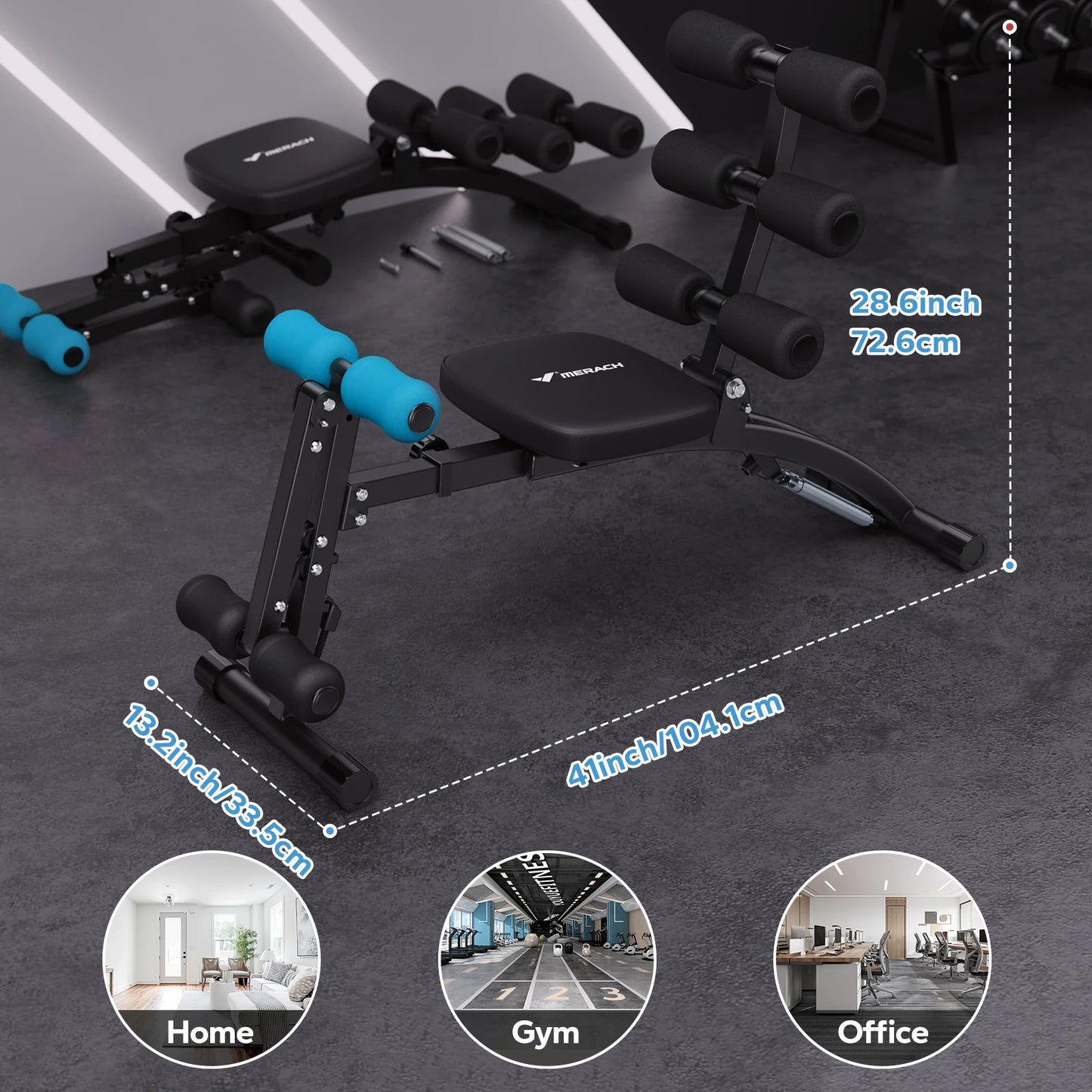 Merach Adjustable Ab Machine Workout Bench