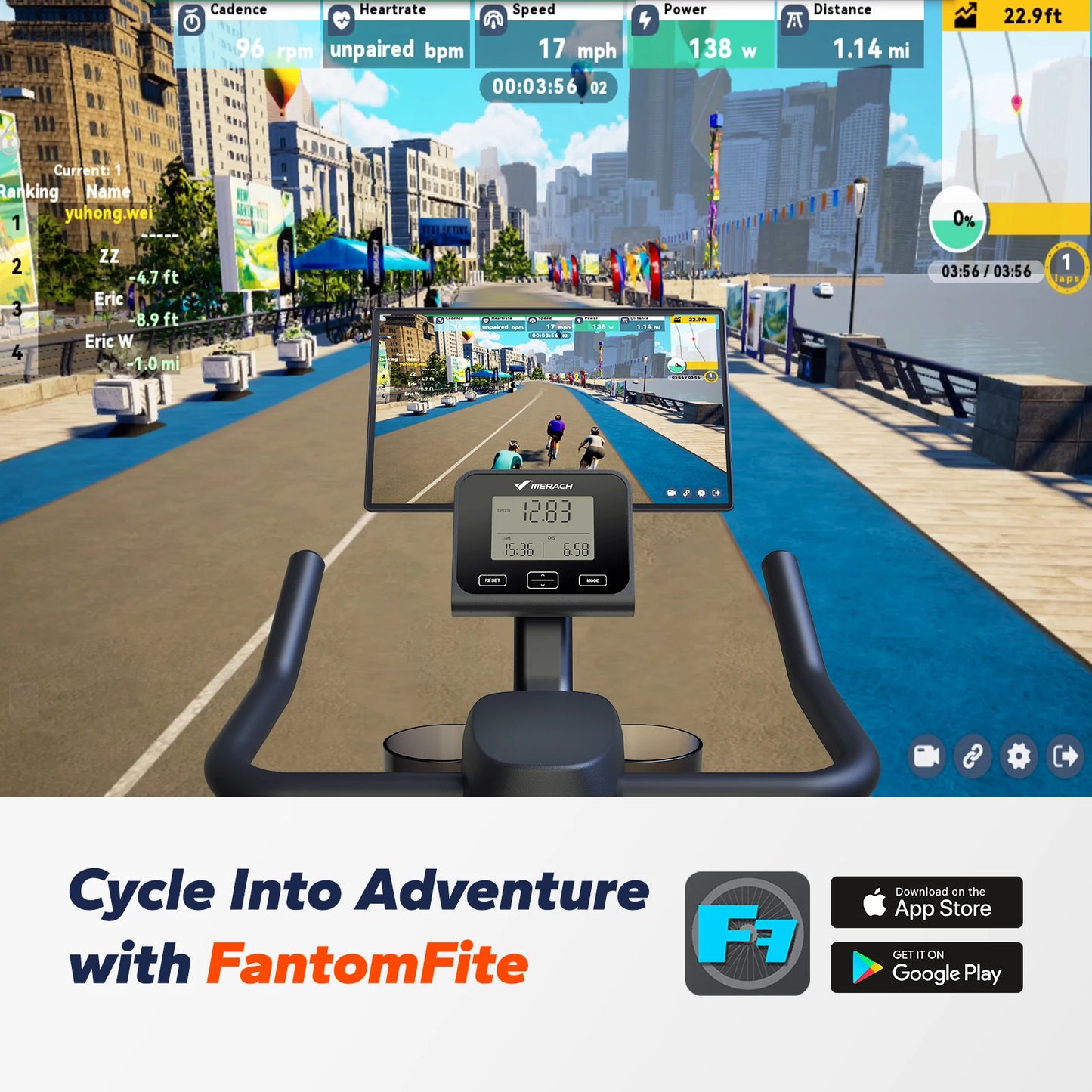 Merach Magnetic Exercise Bike With Seat And App
