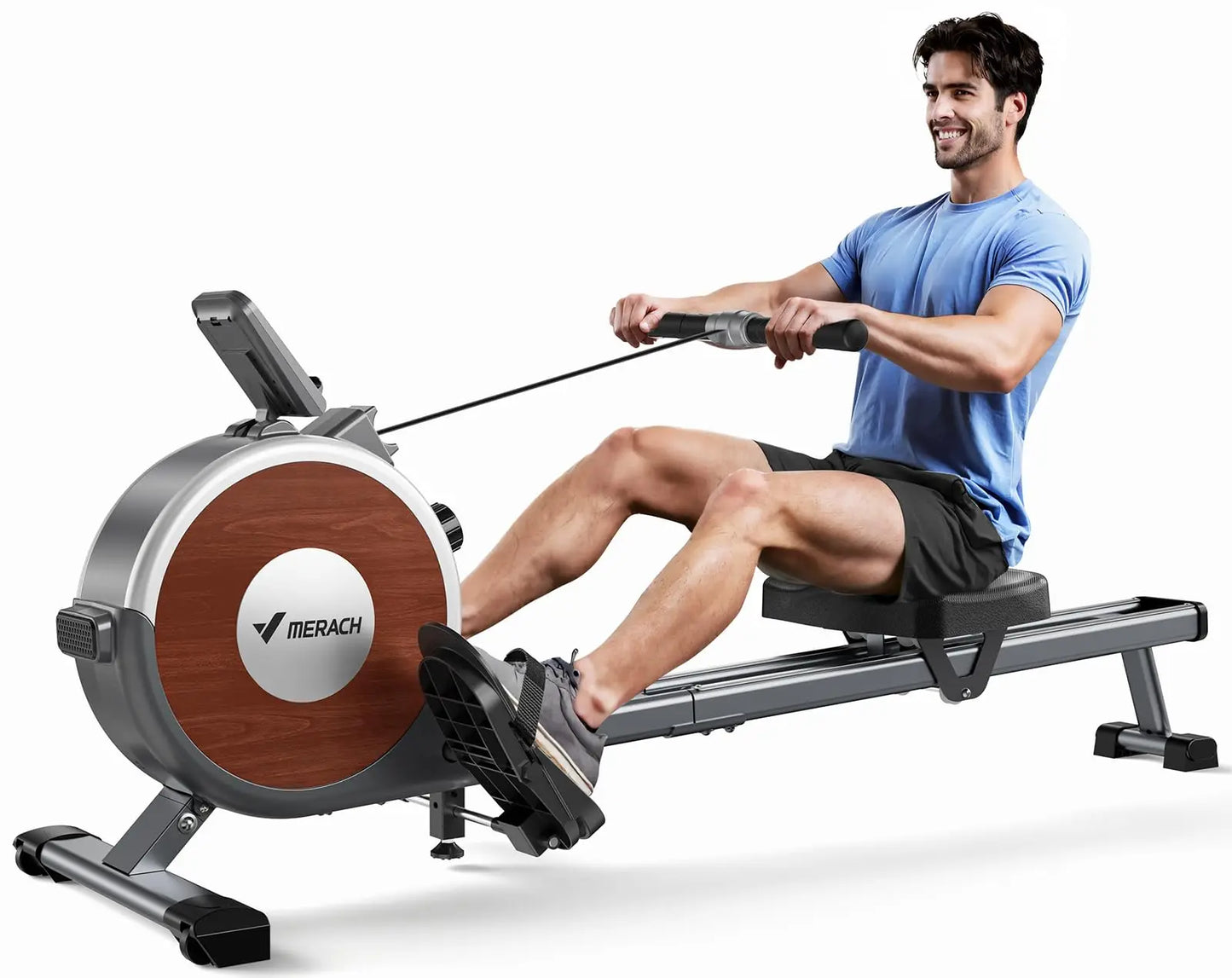 Merach Magnetic Rowing Machine With Dual Slide Rail