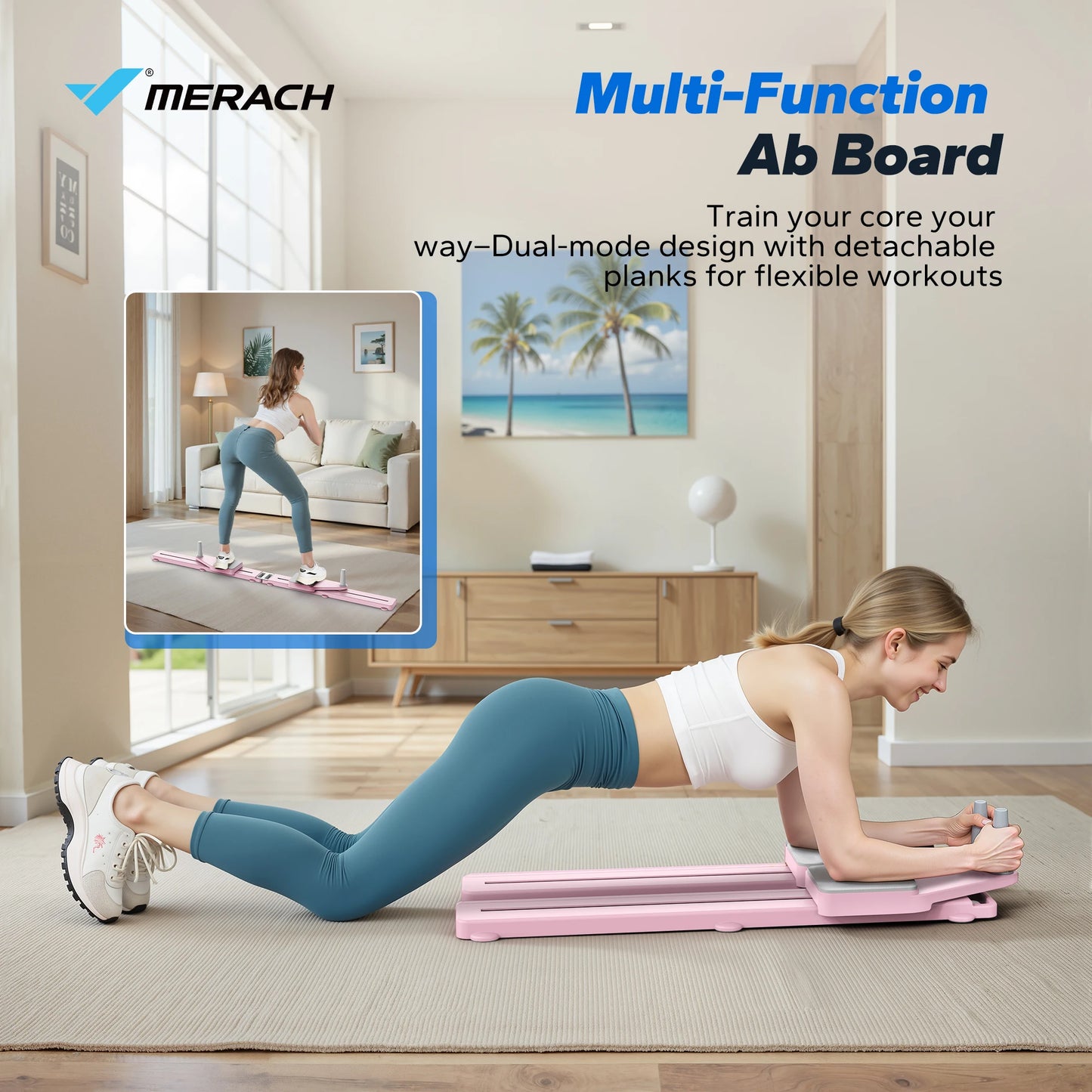 MERACH Pilates Board Abdominal Trainer With Anti Slip