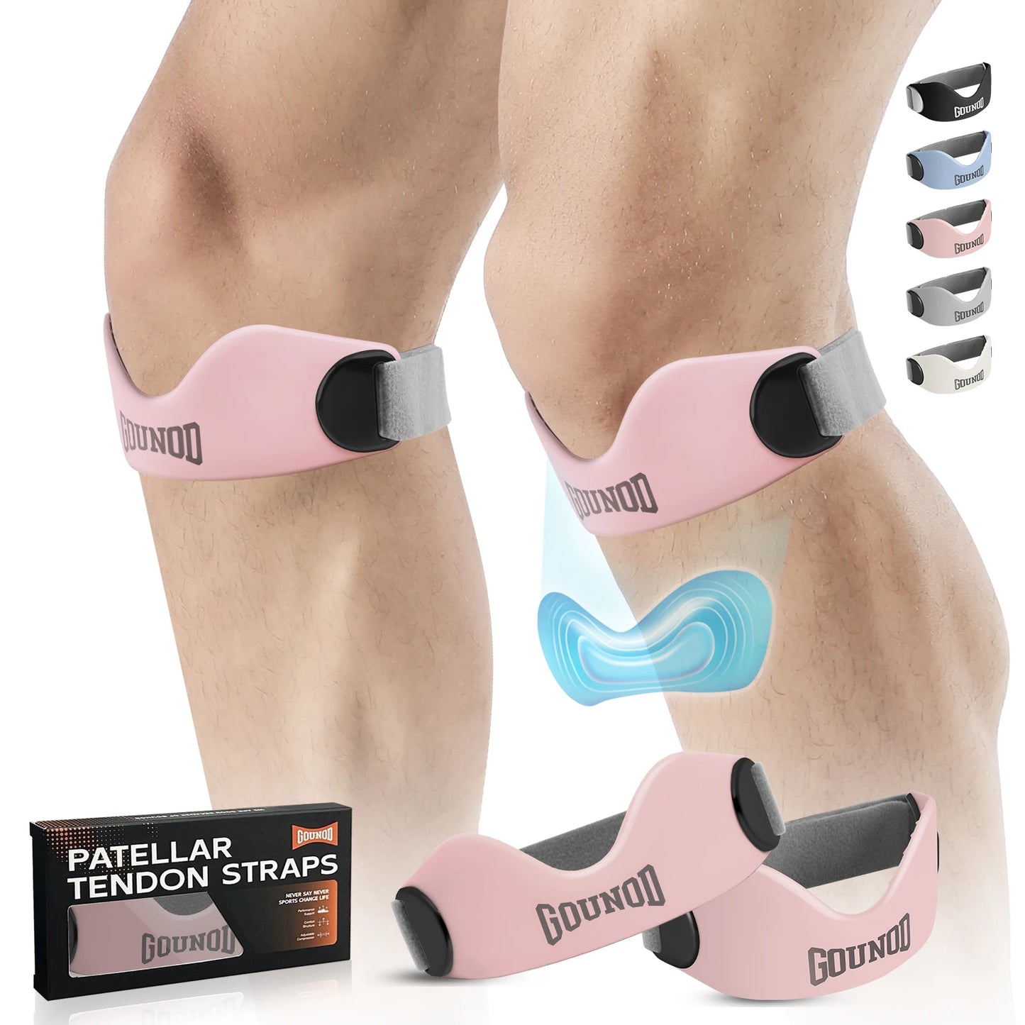 GOUNOD Silicone Patellar Tendon Support Strap For Knee Pain