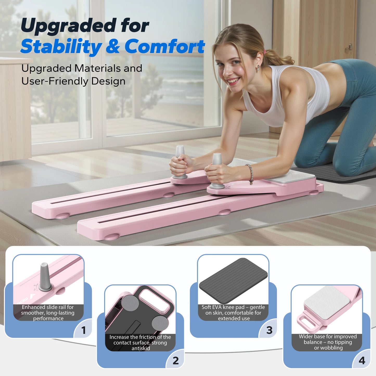 MERACH Pilates Board Abdominal Trainer With Anti Slip