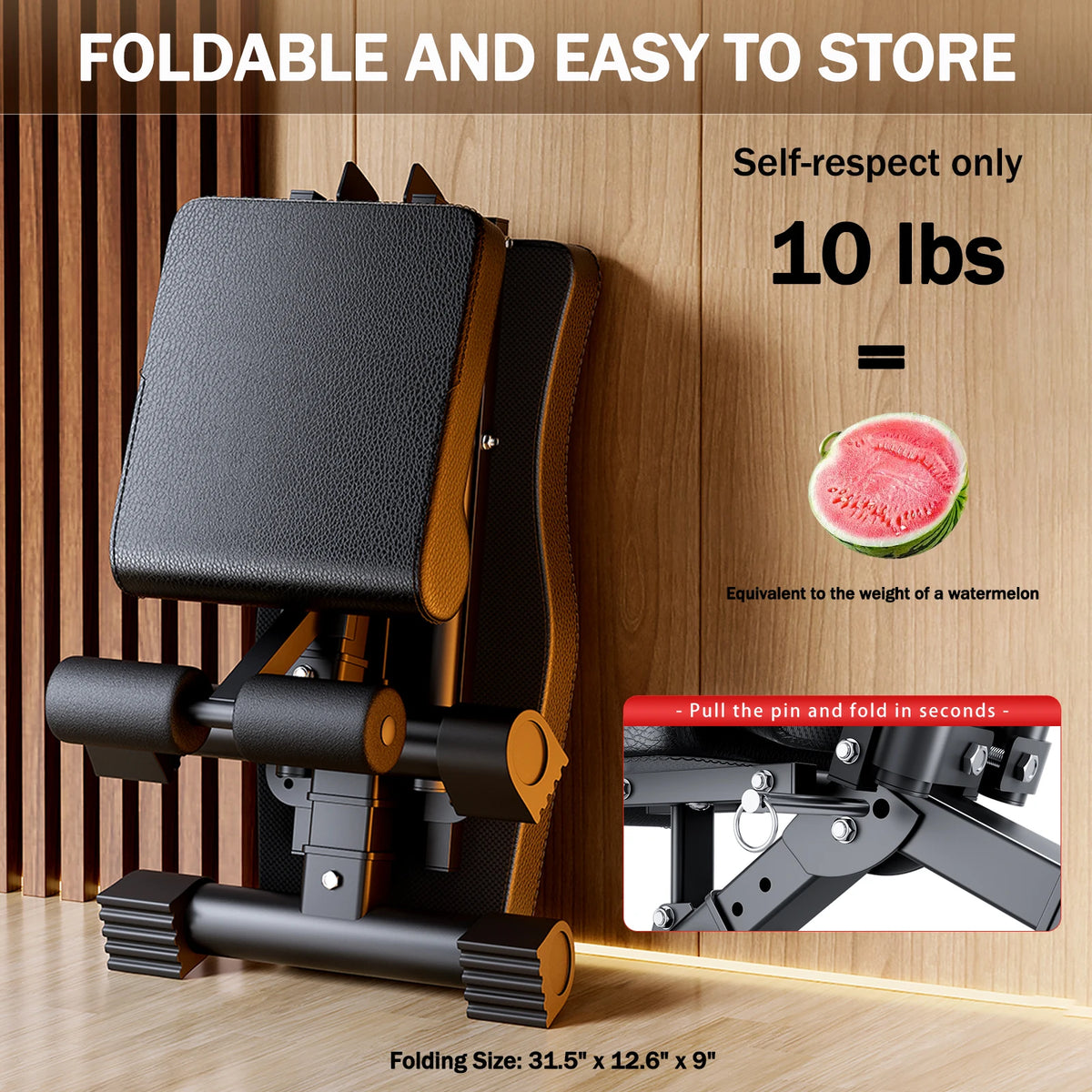 Adjustable Foldable Weight Bench For Strength Training