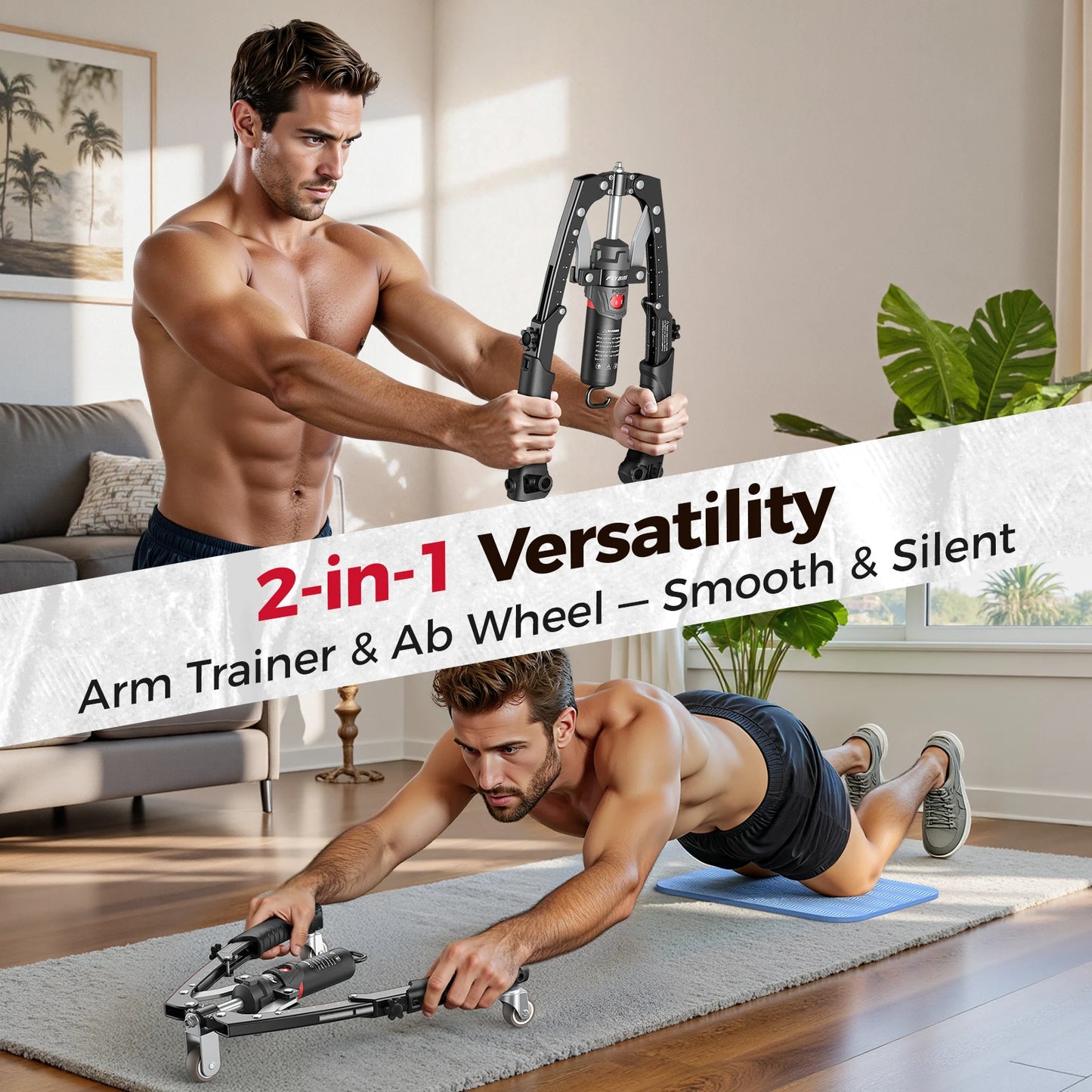 Fed Fitness Adjustable Hydraulic Arm And Ab Roller