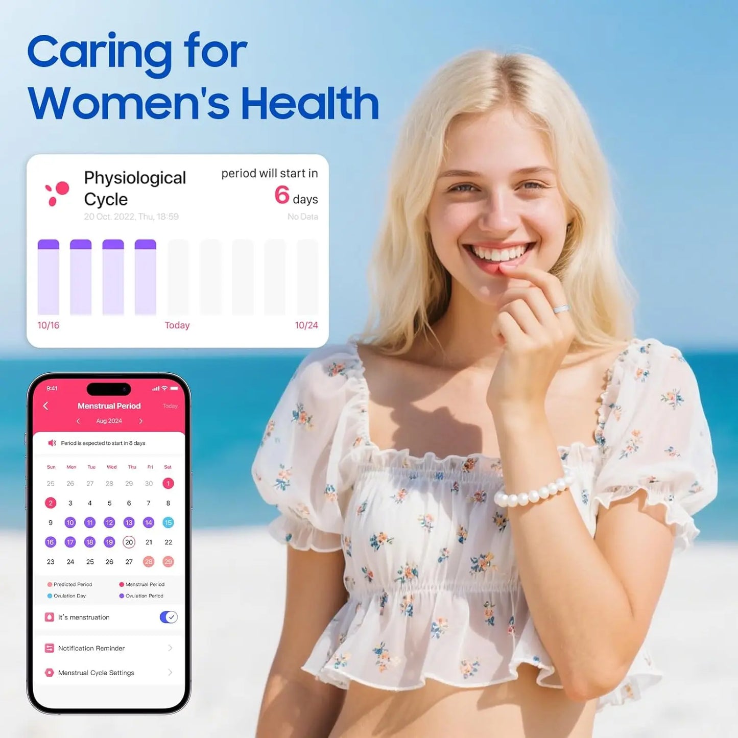 Smart Ring Health Tracker IP68 Waterproof For iOS Android