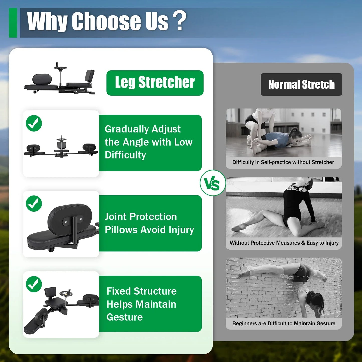 Heavy Duty 3 Bar Leg Stretcher For Flexibility