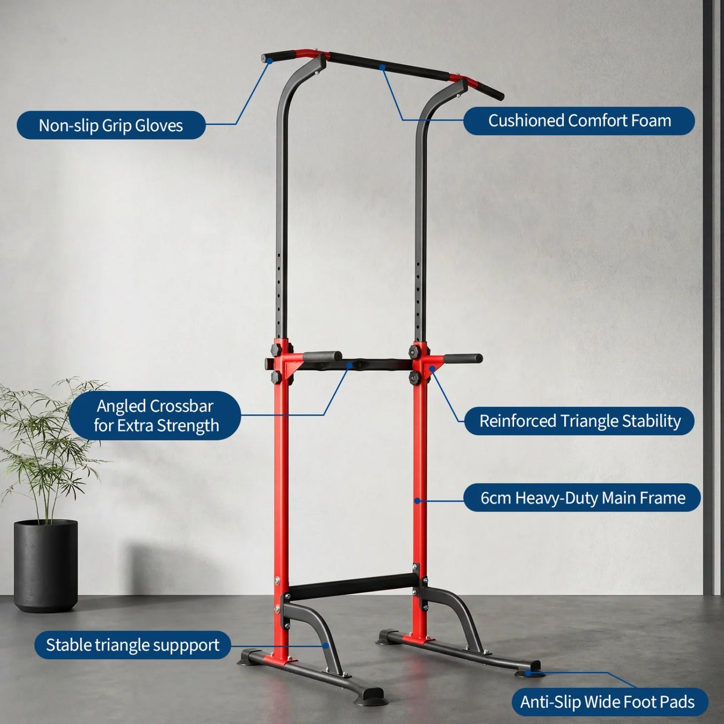 HiMISS Power Tower Pull Up Dip Station