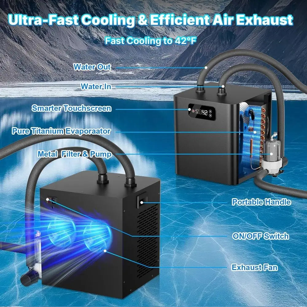 Complete Cold Plunge Tub Kit With Chiller Pump For Therapy