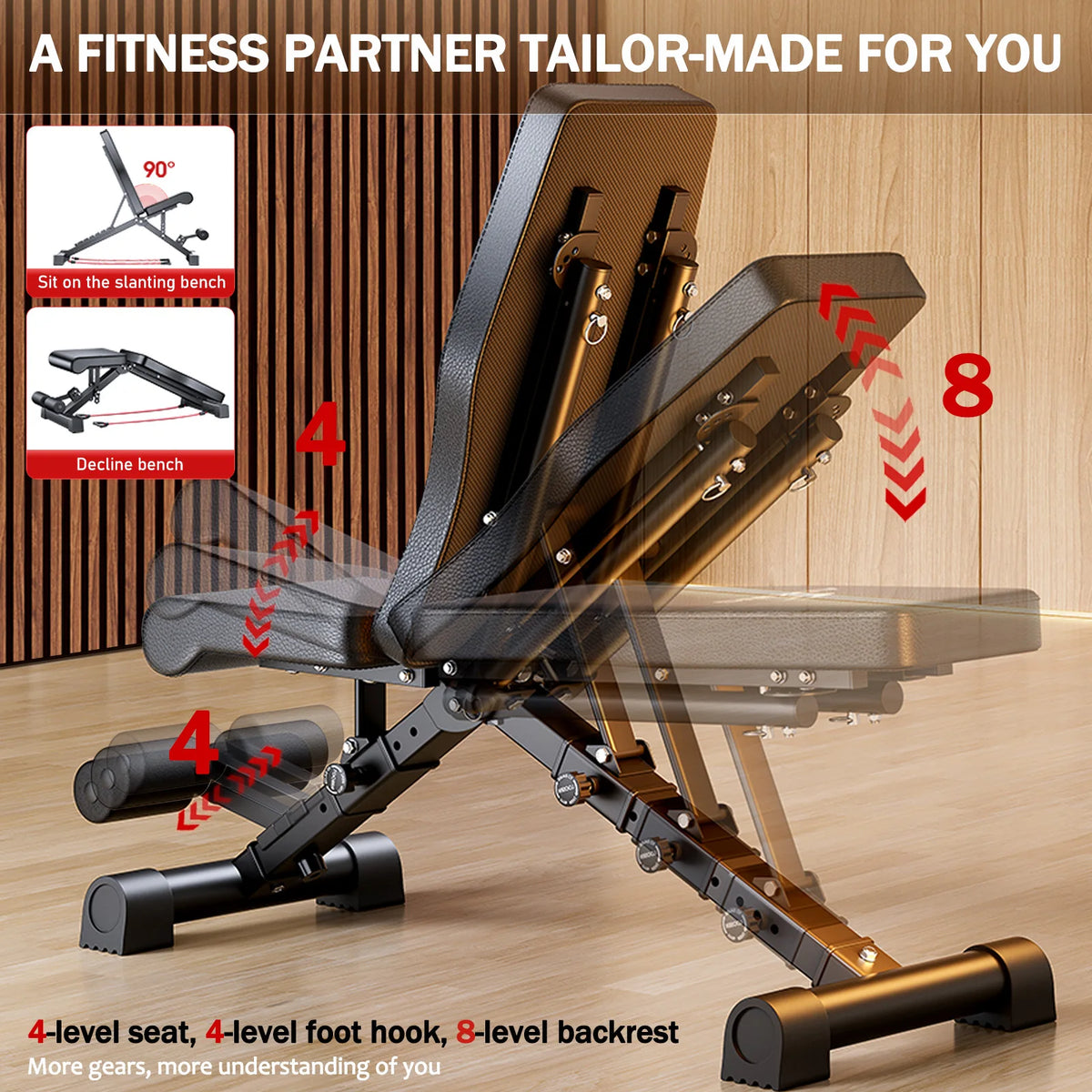 Adjustable Foldable Weight Bench For Strength Training