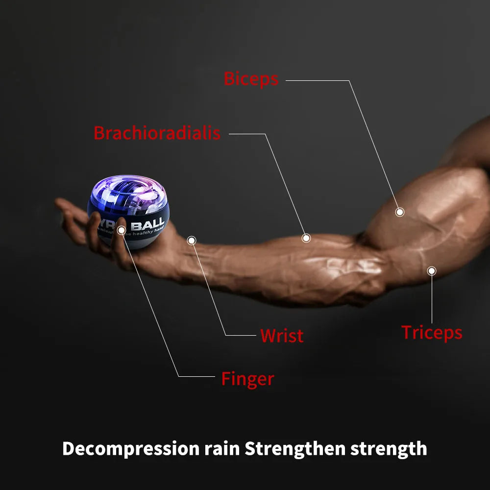 LED Wrist Gyro Ball Self Starting Muscle Strengthener