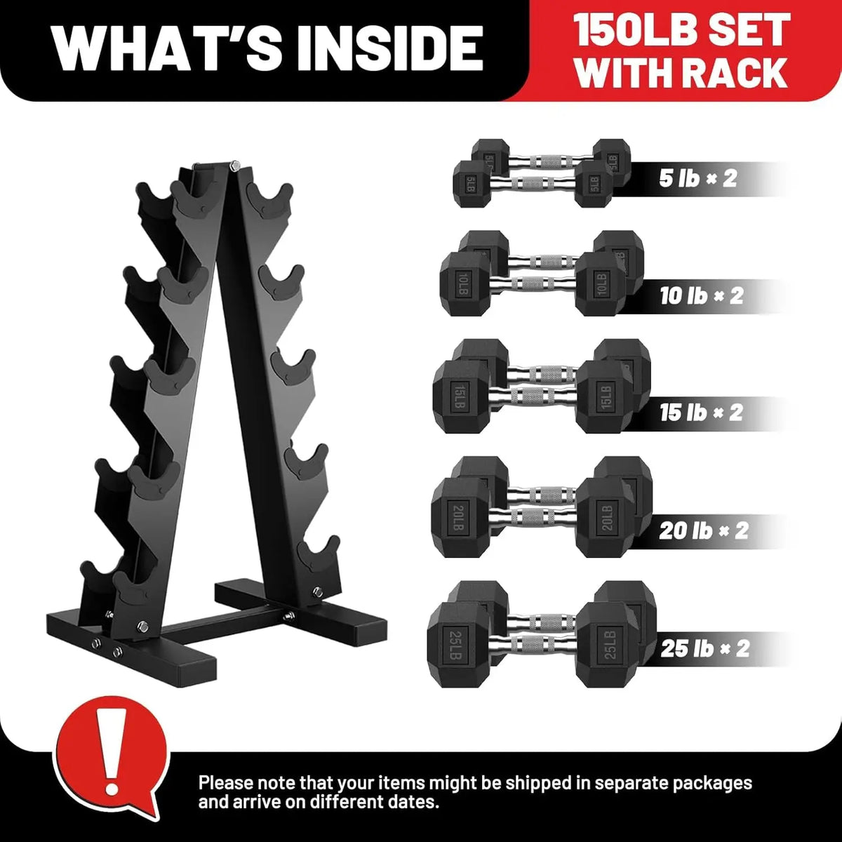 Rubber Coated Dumbbell Set With Exercise Rack For Home
