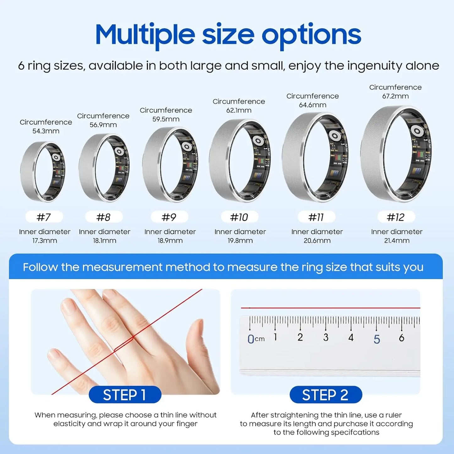 Smart Ring Health Tracker IP68 Waterproof For iOS Android
