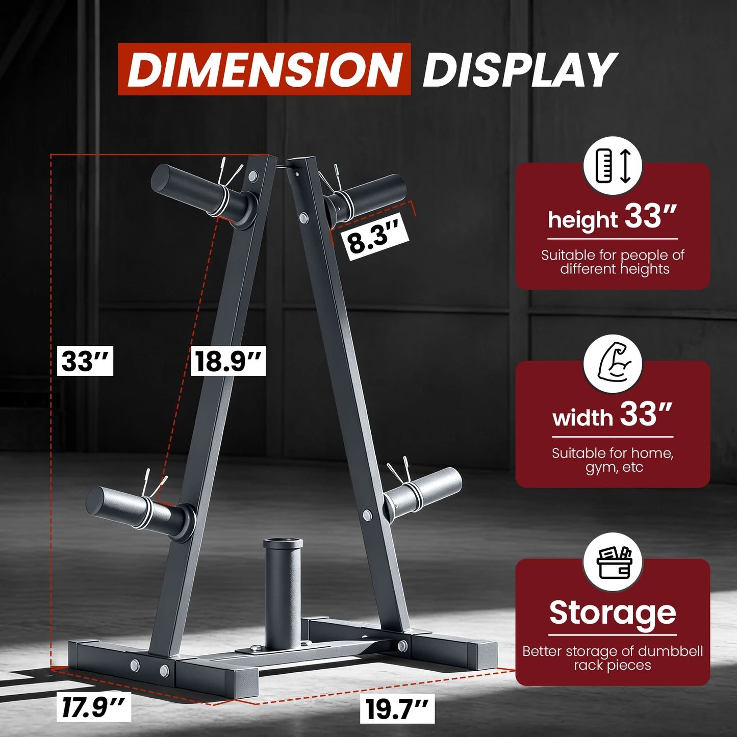 Airhot Heavy Duty Barbell Plate Storage Rack