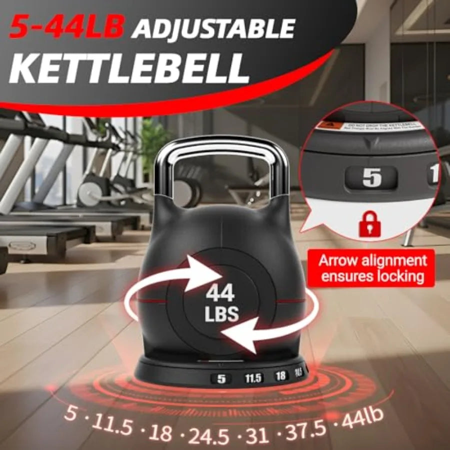 Adjustable Kettlebell Set 7-In-1 Dial Weight for Home Gym