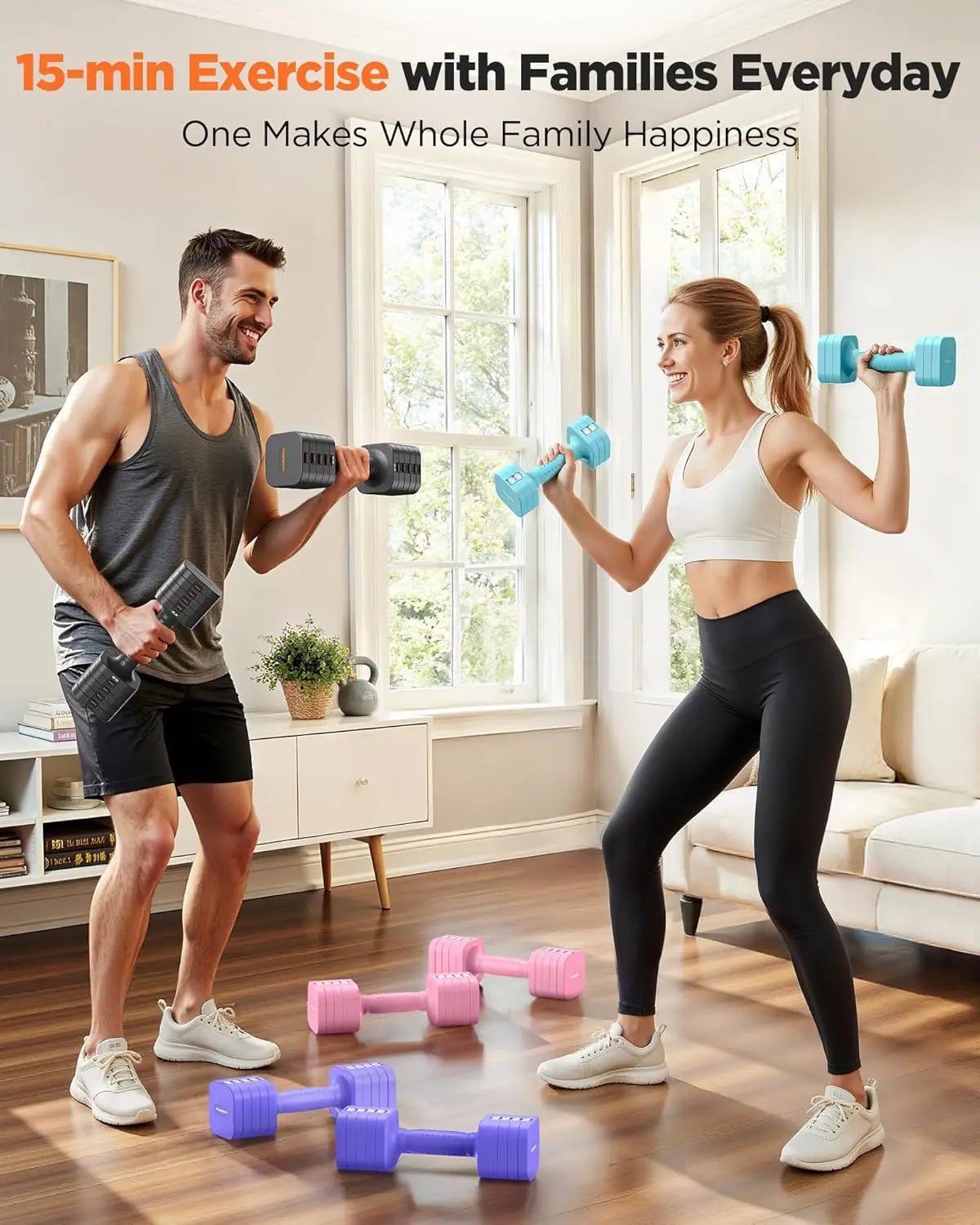Feierdun Adjustable Dumbbell Set Of 2 Home Gym Fitness