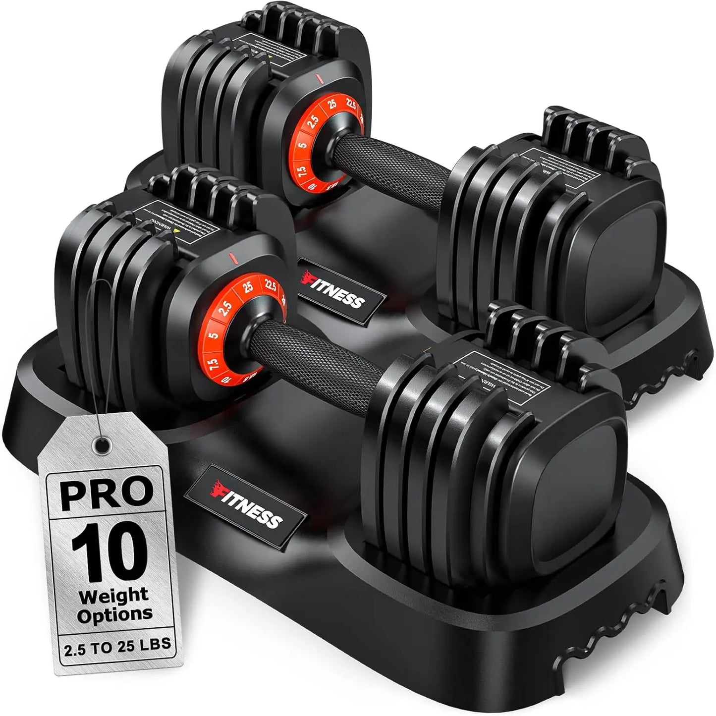 Adjustable Dumbbells Set 2 Quick Lock 55 Lbs Home Training