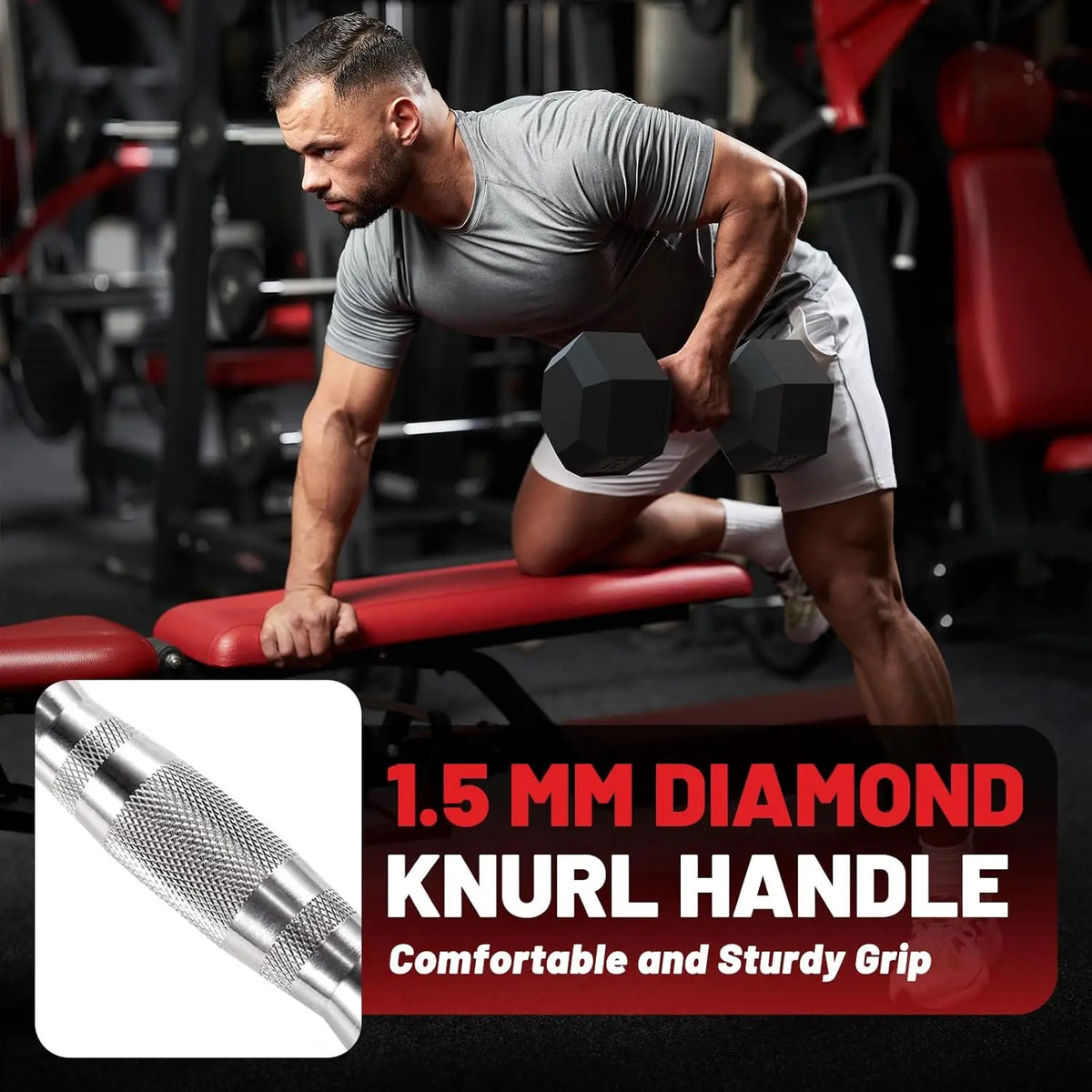 Rubber Coated Dumbbell Set With Exercise Rack For Home