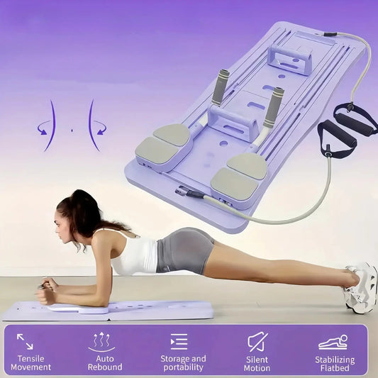 Foldable Pilates Reformer Board With Counter And Bands
