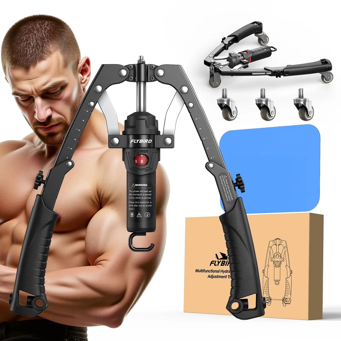 Fed Fitness Adjustable Hydraulic Arm And Ab Roller
