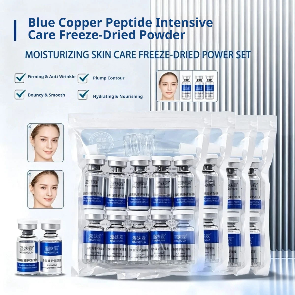 GHK Blue Copper Peptide Face Serum Improves Skin Repair