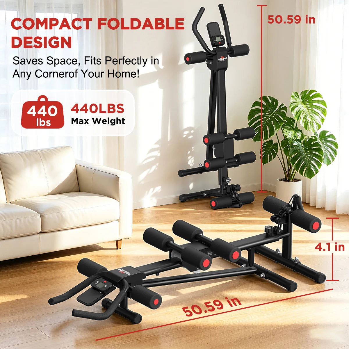 5 In 1 Adjustable Ab Trainer With Resistance Bands