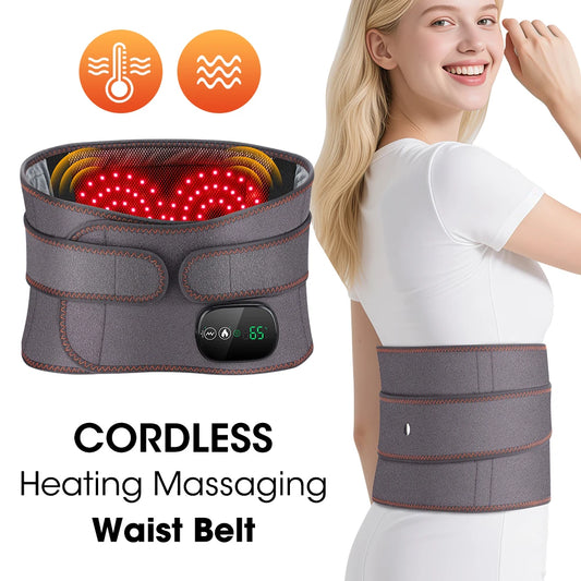 Agdoad Dual Red Light Heating Vibration Waist Massage Belt