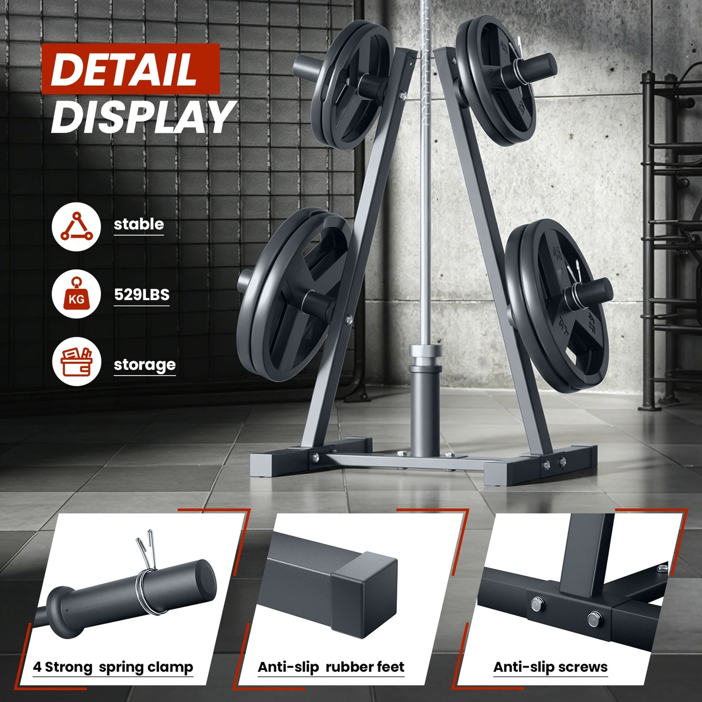 Airhot Heavy Duty Barbell Plate Storage Rack