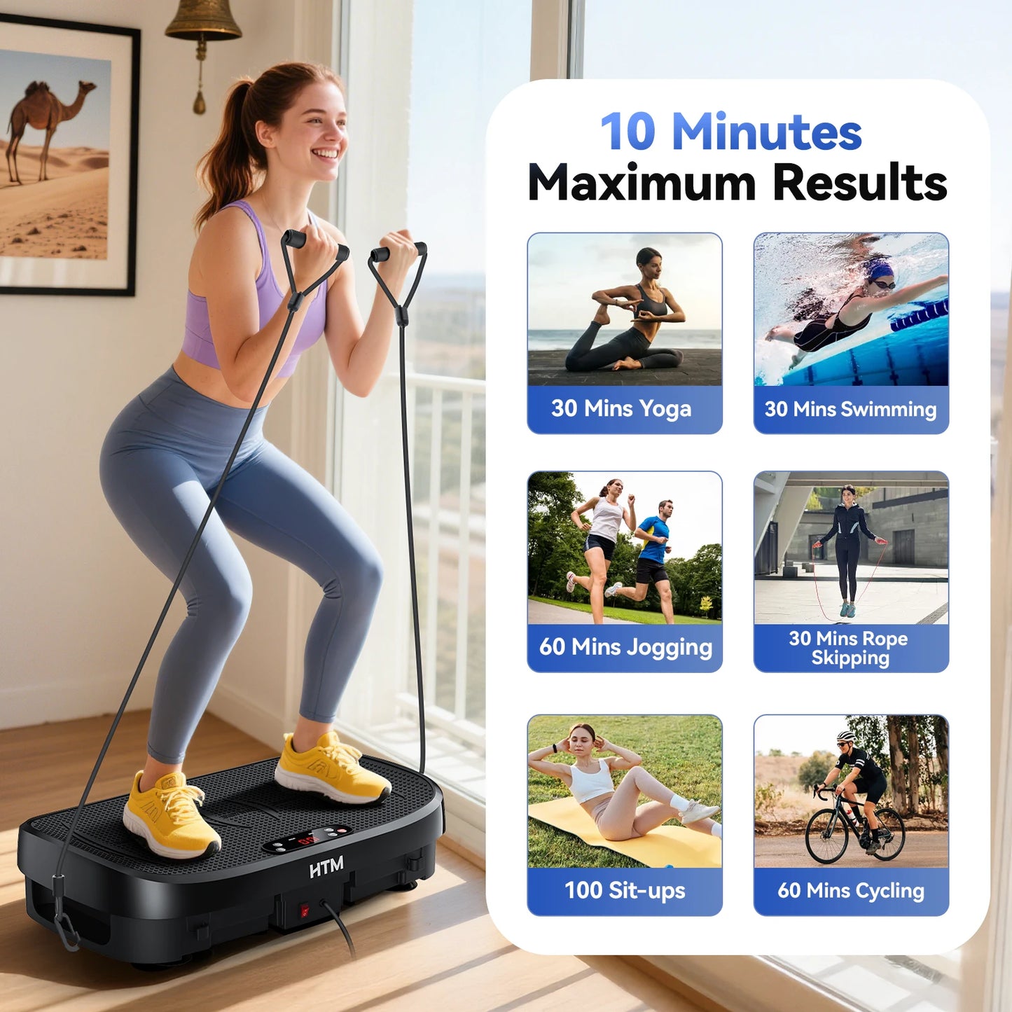 HTM Vibration Plate Fitness Machine 330 Lb Capacity