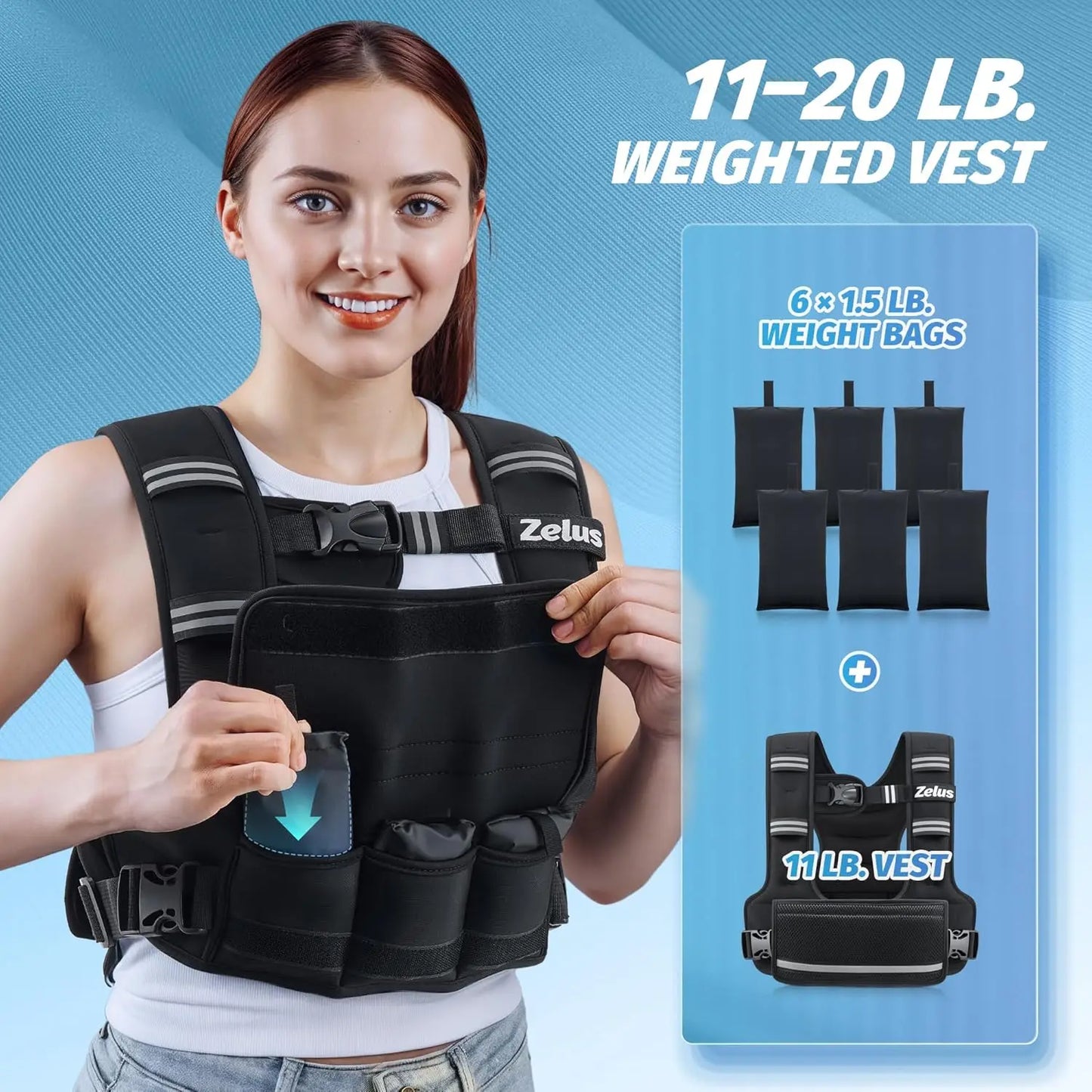 Weighted Vest for Women and Men, Ergonomic Curve-Fit