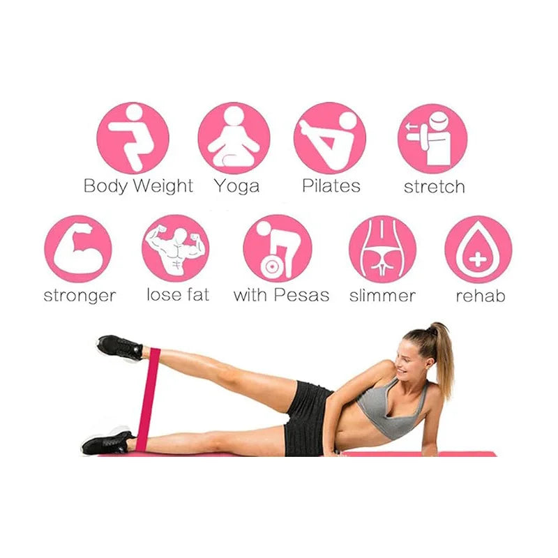 5 Piece Exercise Bands Latex Loop Set Strength Training