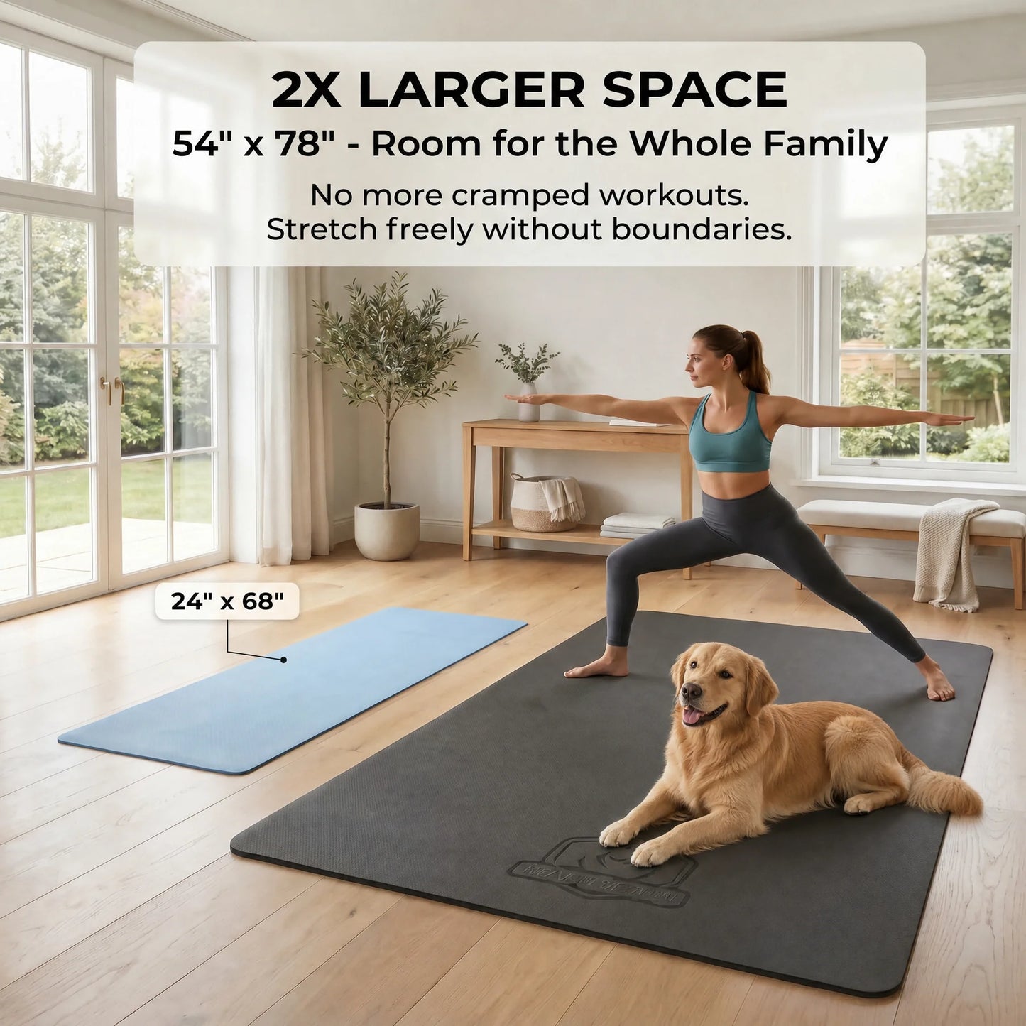 Hapbear Yoga Mat Non Slip TPE Eco Friendly Portable