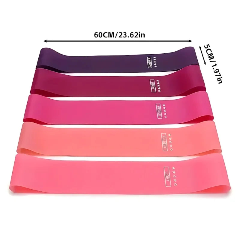 5 Piece Exercise Bands Latex Loop Set Strength Training