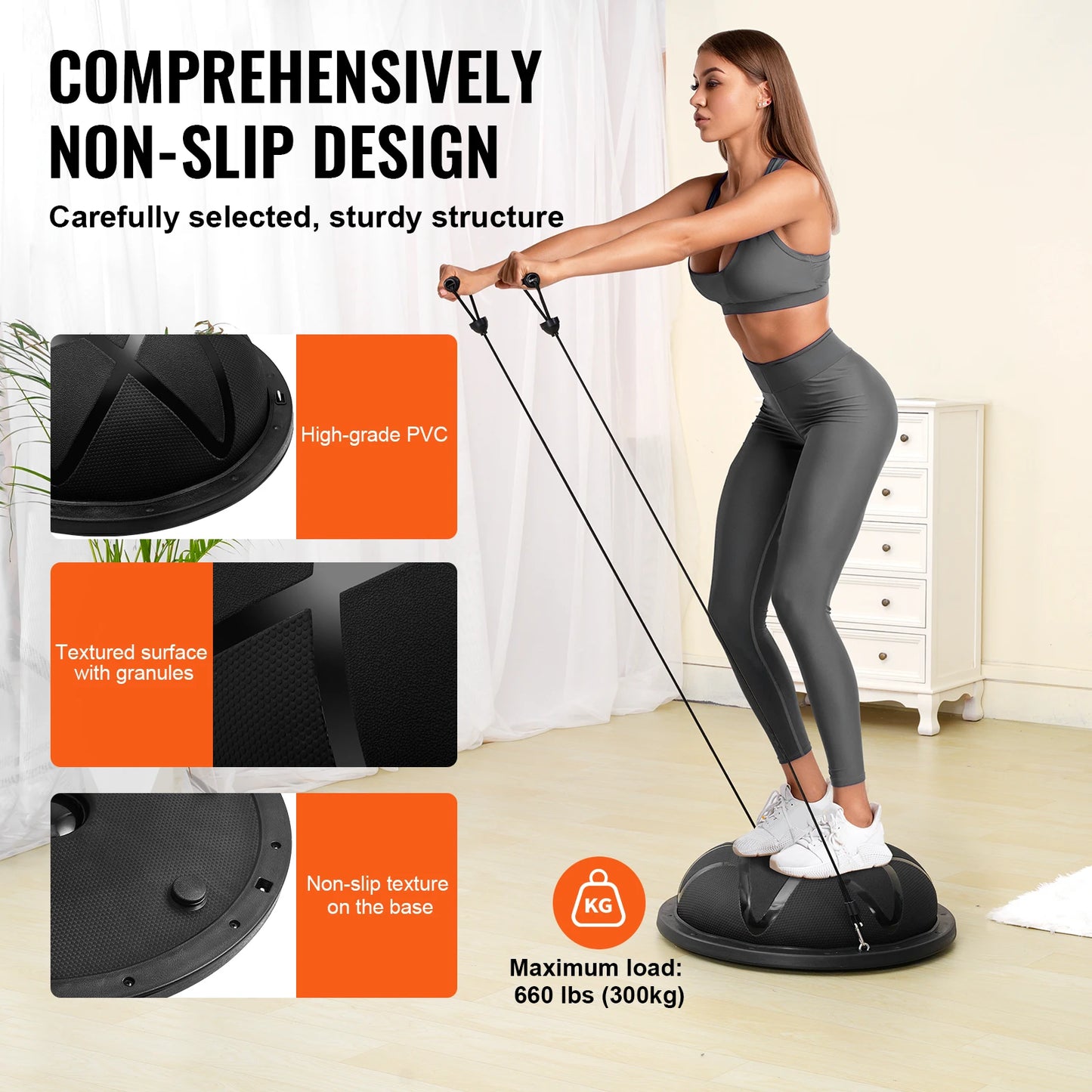 Premium Half Exercise Ball Trainer For Full Body Workouts