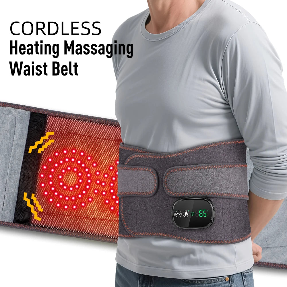 Agdoad Dual Red Light Heating Vibration Waist Massage Belt
