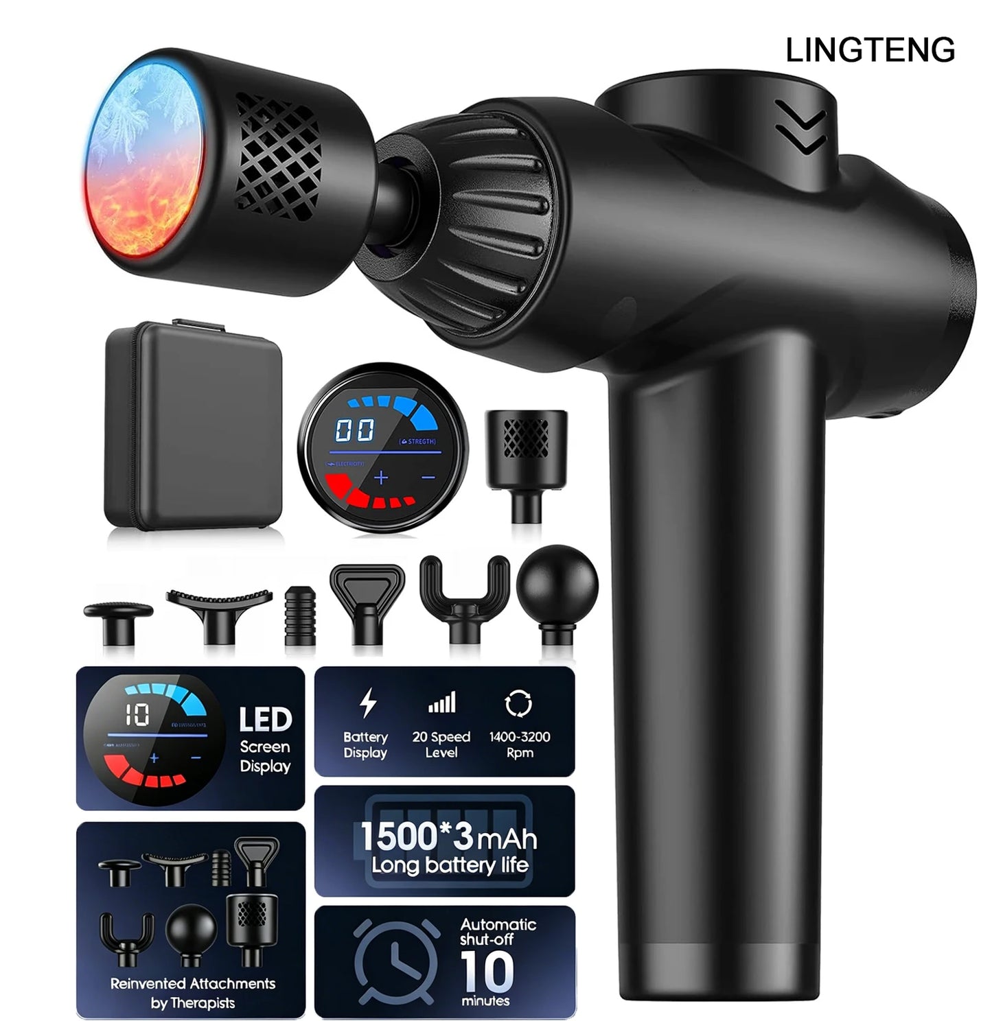 LINGTENG Massage Gun With Hot And Cold Functions