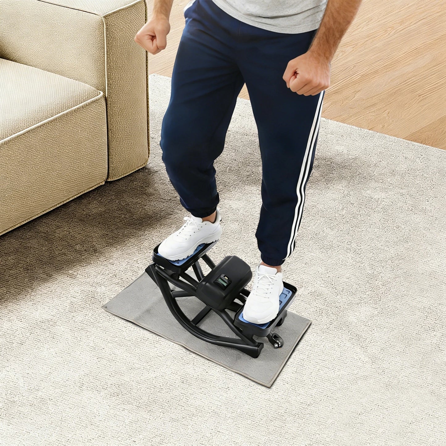 Portable Black Lateral Rocking Stepper For Home Gym