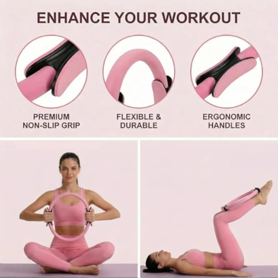 Pilates Circle Kit 18 Piece Home Exercise Set With Ring