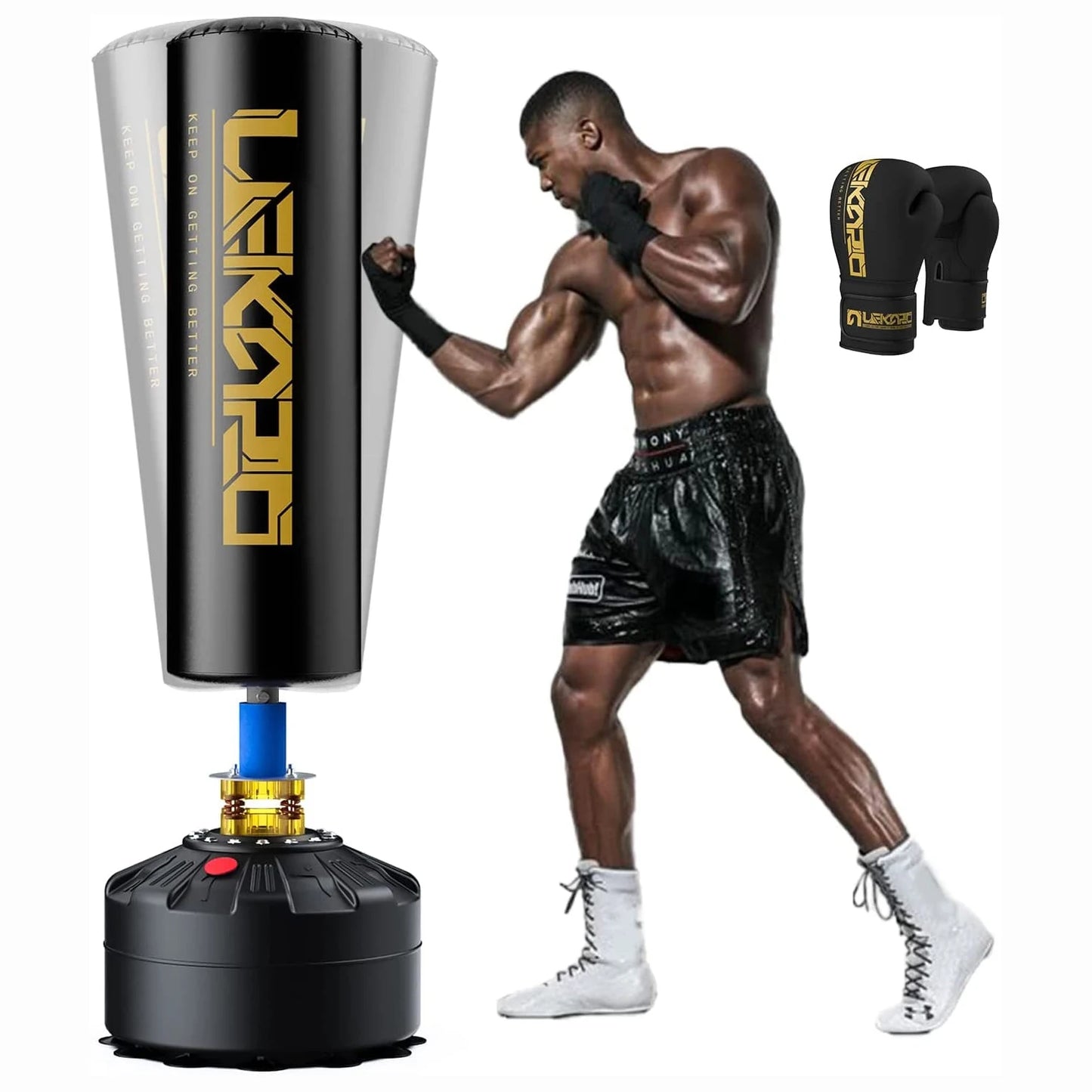 Lekaro Standing Boxing Post With Suction Cup Gloves