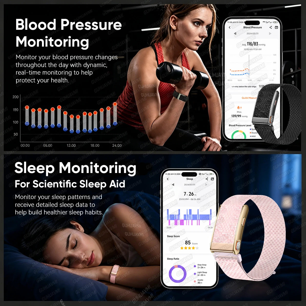 Smart Fitness Bracelet With ECG Heart Rate Sleep Monitor