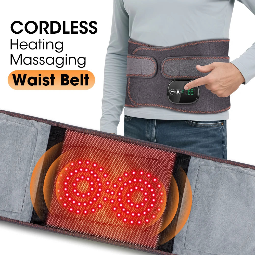 Agdoad Dual Red Light Heating Vibration Waist Massage Belt